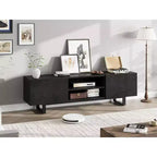 Industrial TV Stand for 75 Inch, Natural Entertainment Center with 2 Drawers and Heavy Duty Support Leg, Wooden Media Cabinet TV Console Table