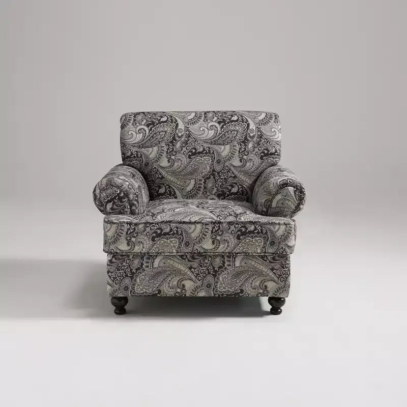 Floral Upholstered Chair - Chenille Fabric,Cozy Lounge Chair for Living Room, Bedroom, or Office