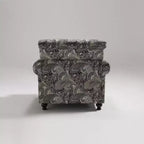 Bloemen gestoffeerde stoel - chenille stof, gezellige loungestoel voor woonkamer, slaapkamer of kantoor