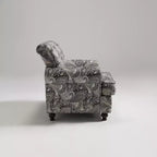 Bloemen gestoffeerde stoel - chenille stof, gezellige loungestoel voor woonkamer, slaapkamer of kantoor