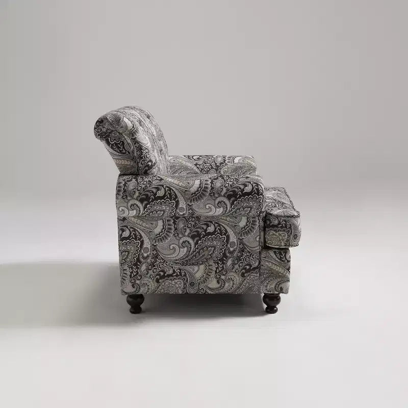 Bloemen gestoffeerde stoel - chenille stof, gezellige loungestoel voor woonkamer, slaapkamer of kantoor