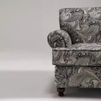 Bloemen gestoffeerde stoel - chenille stof, gezellige loungestoel voor woonkamer, slaapkamer of kantoor