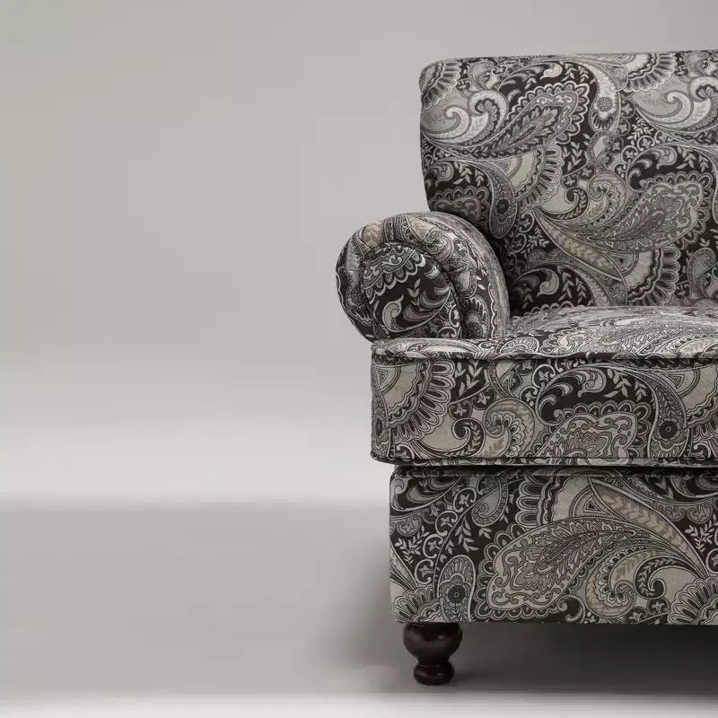 Bloemen gestoffeerde stoel - chenille stof, gezellige loungestoel voor woonkamer, slaapkamer of kantoor