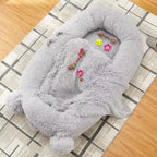 Menschliches Hundebett, 71''x45''x12'' großes Hundebett mit Decke, Aufbewahrungstaschen, tragbarer Griff, abnehmbarer Bezug, Haustierbett in Menschengröße für Erwachsene
