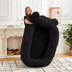Menschliches Hundebett, 71''x45''x12'' großes Hundebett mit Decke, Aufbewahrungstaschen, tragbarer Griff, abnehmbarer Bezug, Haustierbett in Menschengröße für Erwachsene