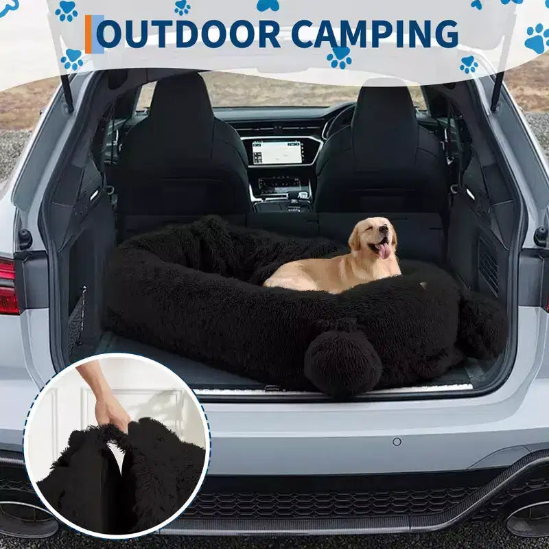 Menschliches Hundebett, 71''x45''x12'' großes Hundebett mit Decke, Aufbewahrungstaschen, tragbarer Griff, abnehmbarer Bezug, Haustierbett in Menschengröße für Erwachsene