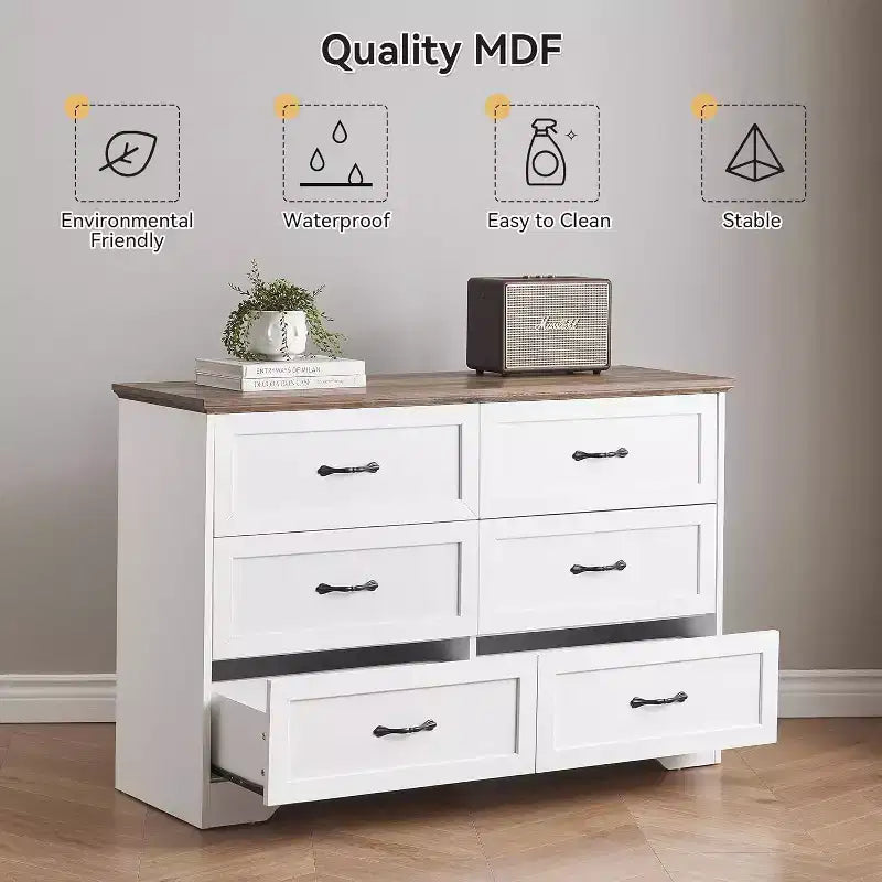 5/6 Schubladen Kommode für Schlafzimmer, Schubladenschrank, moderner Bauernhaus-Holzkommode, Aufbewahrungsorganisator Kommode für Schlafzimmer, Wohnzimmer, Kinderzimmer