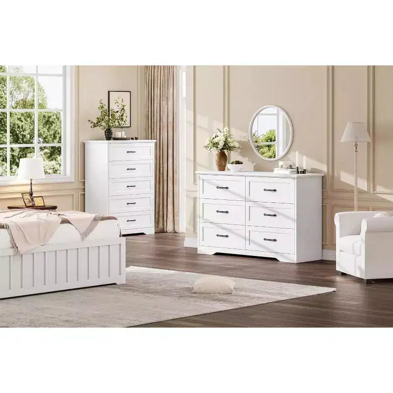 5/6 Schubladen Kommode für Schlafzimmer, Schubladenschrank, moderner Bauernhaus-Holzkommode, Aufbewahrungsorganisator Kommode für Schlafzimmer, Wohnzimmer, Kinderzimmer