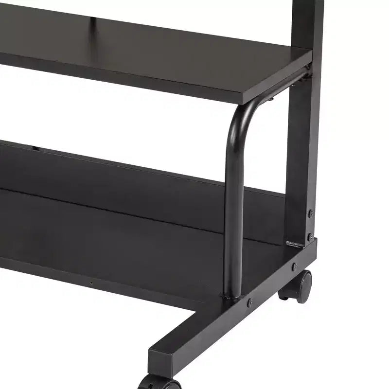 Rolling Height-Adjustable Laptop Desk with Charging Station & 2 USB Ports, Side Table