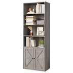 71,4 cm hoher Bauernhaus 6-Regal Holzbuchschrank mit Türen, Industrielle Vitrine für Schlafzimmer, Wohnzimmer & Büro