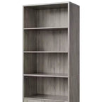 71,4 cm hoher Bauernhaus 6-Regal Holzbuchschrank mit Türen, Industrielle Vitrine für Schlafzimmer, Wohnzimmer & Büro