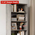 71,4 cm hoher Bauernhaus 6-Regal Holzbuchschrank mit Türen, Industrielle Vitrine für Schlafzimmer, Wohnzimmer & Büro
