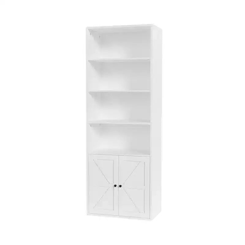 71,4 cm hoher Bauernhaus 6-Regal Holzbuchschrank mit Türen, Industrielle Vitrine für Schlafzimmer, Wohnzimmer & Büro