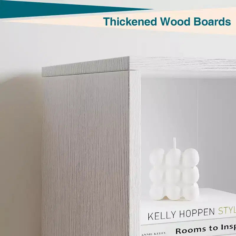 71,4 cm hoher Bauernhaus 6-Regal Holzbuchschrank mit Türen, Industrielle Vitrine für Schlafzimmer, Wohnzimmer & Büro