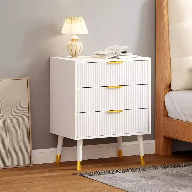 3-Schubladen Moderner Kommode - Breiter Nachttisch & Stauraum für Schlafzimmer & Wohnzimmer