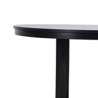 Table à manger ronde en bois massif de ferme de 52", base en croix X, 6 places, noire  