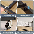 Tagesbett mit Ausziehbett, Metall Twin Tagesbettgestell mit Kopfteil, multifunktionale Matratzenplattform Sofa-Bett für Schlafzimmer, Wohnzimmer, Gästezimmer