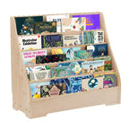 5-stufiges Kinderregal mit Stauraum, Kleinkind-Buchdisplay-Regale, Bücherregal, multifunktionaler Geschichtsbuch-Organizer, Malbuchregal für Kinderzimmer