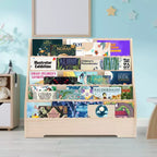 5-stufiges Kinderregal mit Stauraum, Kleinkind-Buchdisplay-Regale, Bücherregal, multifunktionaler Geschichtsbuch-Organizer, Malbuchregal für Kinderzimmer