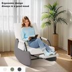 3-Position Foldable Glider Rocker with Hidden Footrest, 330 lbs Capacity, Corduroy