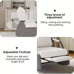 3-Position Foldable Glider Rocker with Hidden Footrest, 330 lbs Capacity, Corduroy
