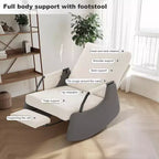 3-Position Foldable Glider Rocker with Hidden Footrest, 330 lbs Capacity, Corduroy