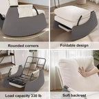 3-Position Foldable Glider Rocker with Hidden Footrest, 330 lbs Capacity, Corduroy