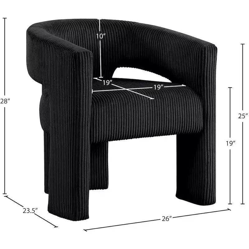 Cordstoff Akzent Esszimmerstuhl, Fass-Design, gepolstert mit Holzrahmen, Beige