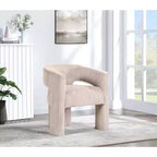 Cordstoff Akzent Esszimmerstuhl, Fass-Design, gepolstert mit Holzrahmen, Beige
