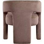 Cordstoff Akzent Esszimmerstuhl, Fass-Design, gepolstert mit Holzrahmen, Beige