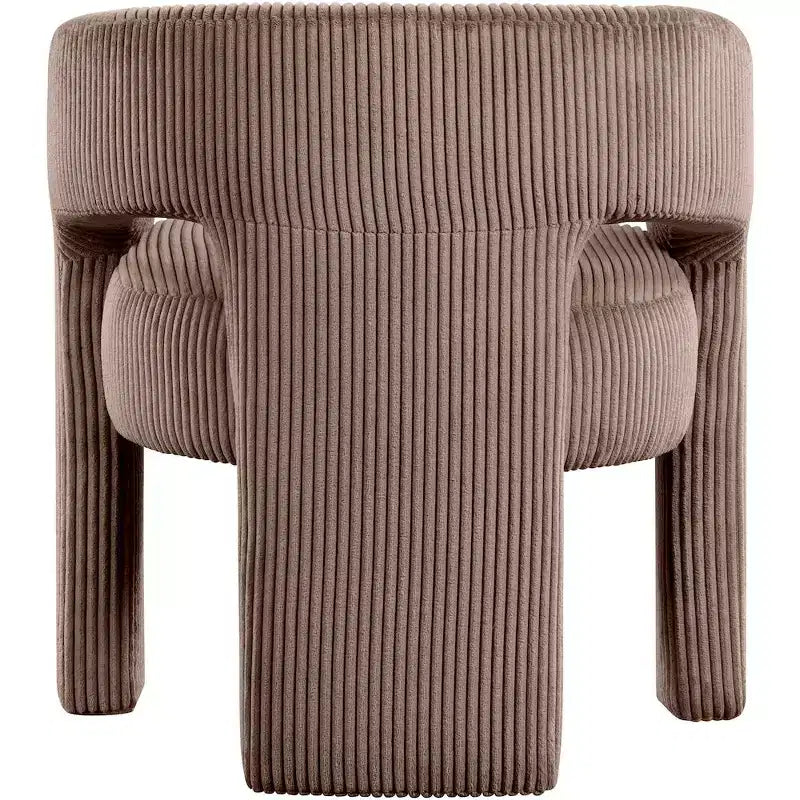 Cordstoff Akzent Esszimmerstuhl, Fass-Design, gepolstert mit Holzrahmen, Beige
