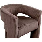 Cordstoff Akzent Esszimmerstuhl, Fass-Design, gepolstert mit Holzrahmen, Beige