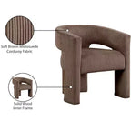 Cordstoff Akzent Esszimmerstuhl, Fass-Design, gepolstert mit Holzrahmen, Beige