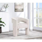 Cordstoff Akzent Esszimmerstuhl, Fass-Design, gepolstert mit Holzrahmen, Beige