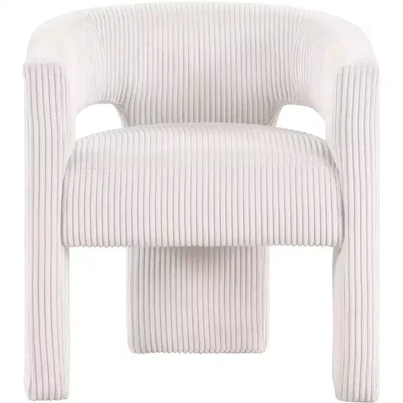 Cordstoff Akzent Esszimmerstuhl, Fass-Design, gepolstert mit Holzrahmen, Beige