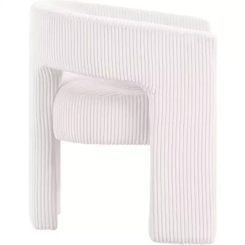 Cordstoff Akzent Esszimmerstuhl, Fass-Design, gepolstert mit Holzrahmen, Beige