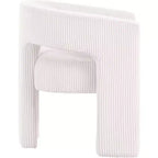 Cordstoff Akzent Esszimmerstuhl, Fass-Design, gepolstert mit Holzrahmen, Beige