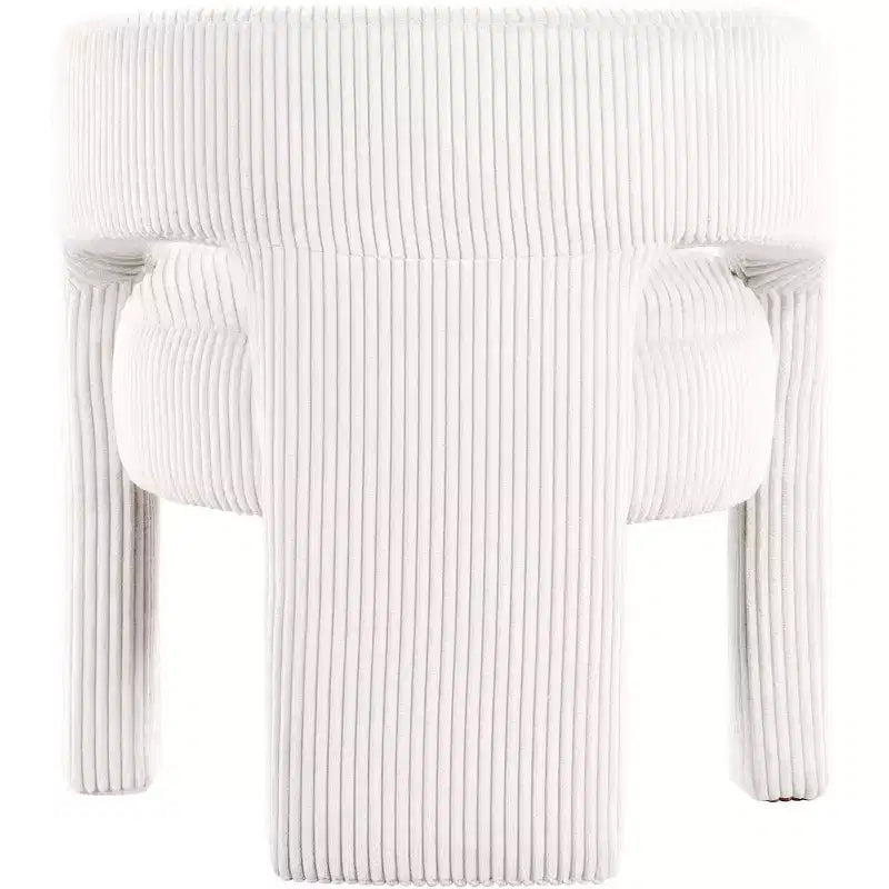 Cordstoff Akzent Esszimmerstuhl, Fass-Design, gepolstert mit Holzrahmen, Beige
