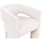 Cordstoff Akzent Esszimmerstuhl, Fass-Design, gepolstert mit Holzrahmen, Beige