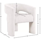 Cordstoff Akzent Esszimmerstuhl, Fass-Design, gepolstert mit Holzrahmen, Beige