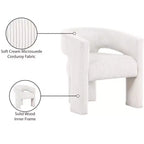 Cordstoff Akzent Esszimmerstuhl, Fass-Design, gepolstert mit Holzrahmen, Beige