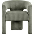 Cordstoff Akzent Esszimmerstuhl, Fass-Design, gepolstert mit Holzrahmen, Beige
