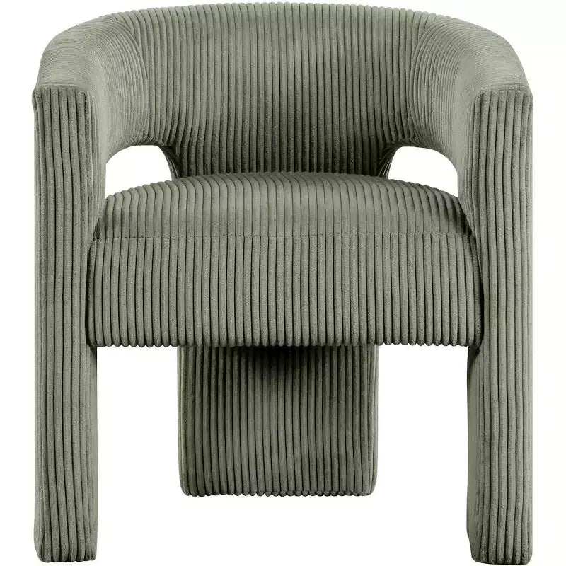Cordstoff Akzent Esszimmerstuhl, Fass-Design, gepolstert mit Holzrahmen, Beige