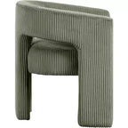 Cordstoff Akzent Esszimmerstuhl, Fass-Design, gepolstert mit Holzrahmen, Beige