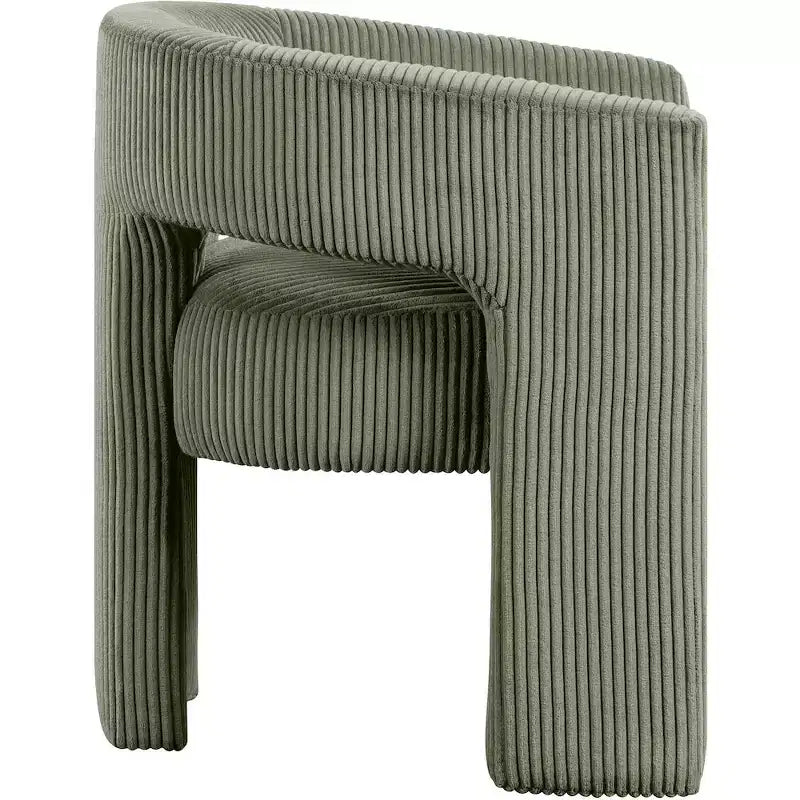 Cordstoff Akzent Esszimmerstuhl, Fass-Design, gepolstert mit Holzrahmen, Beige