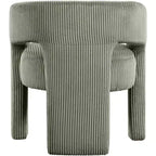 Cordstoff Akzent Esszimmerstuhl, Fass-Design, gepolstert mit Holzrahmen, Beige