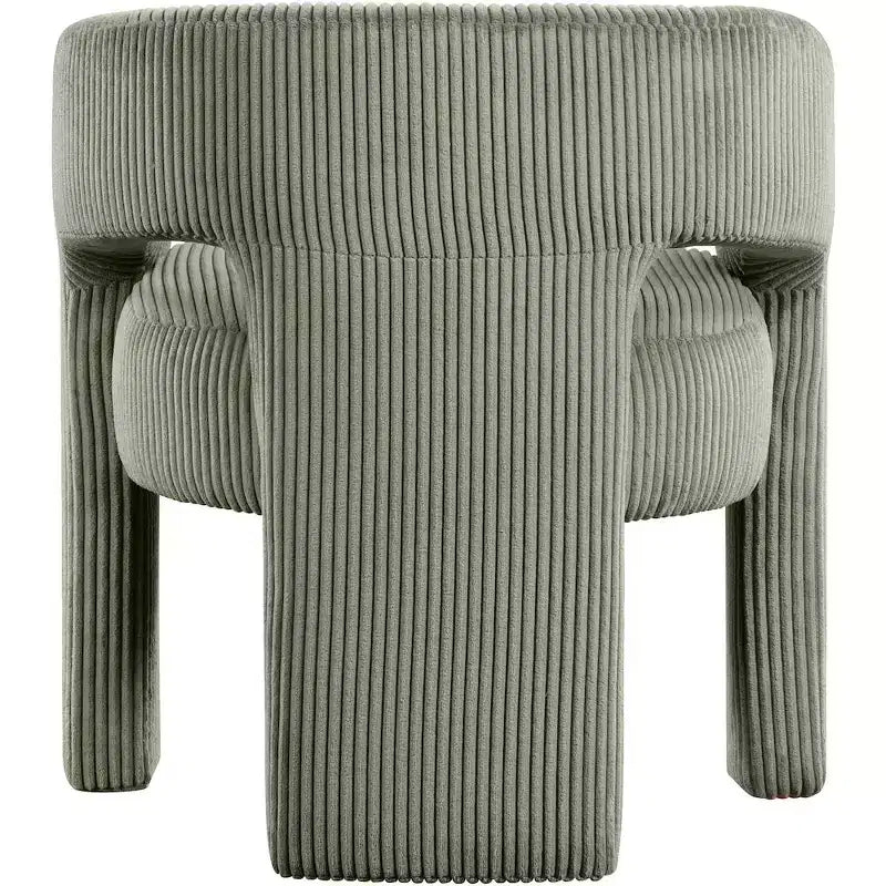 Cordstoff Akzent Esszimmerstuhl, Fass-Design, gepolstert mit Holzrahmen, Beige