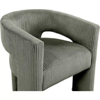 Cordstoff Akzent Esszimmerstuhl, Fass-Design, gepolstert mit Holzrahmen, Beige