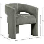 Cordstoff Akzent Esszimmerstuhl, Fass-Design, gepolstert mit Holzrahmen, Beige