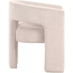Cordstoff Akzent Esszimmerstuhl, Fass-Design, gepolstert mit Holzrahmen, Beige